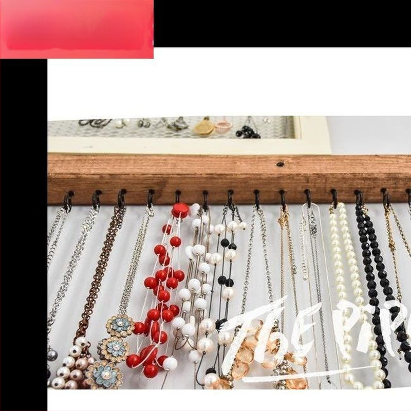 Puidust seinale kinnitatav juveelide riiul puurimisvaba kinnitus – kõrvarõngaste jaoks, 1 kiht