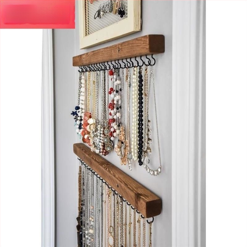 Puidust seinale kinnitatav juveelide riiul puurimisvaba kinnitus – kõrvarõngaste jaoks, 1 kiht