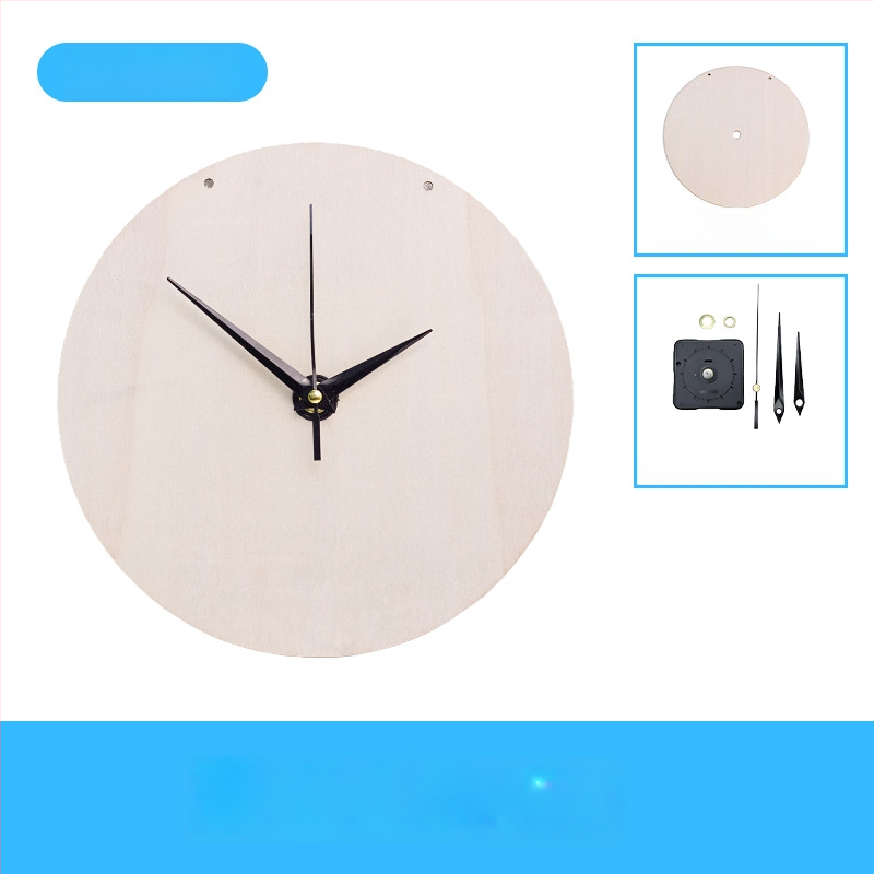 DIY sienas pulkstenis – apaļa koka plāksne, plūstošā glezna, izglītojoša rotaļa, piemērots mājām un birojā, Jauns ķīniešu stils