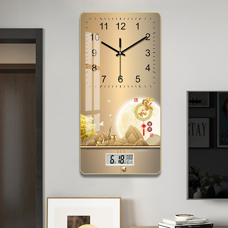 Seinaline kell kalendri ja termomeetriga, vaikne liikumine, näitajad + numbrid, vaigukorpus