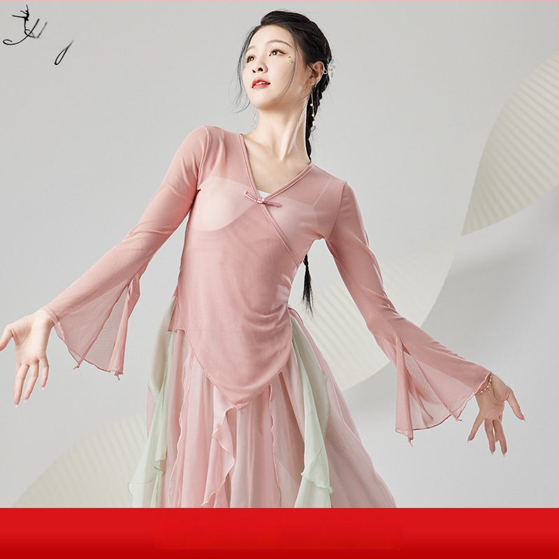 Tīkla tops ķīniešu stila klasiskajām dejām – sieviešu skatuves tērps, pavasaris 2024, vecuma grupai 25–29 gadi