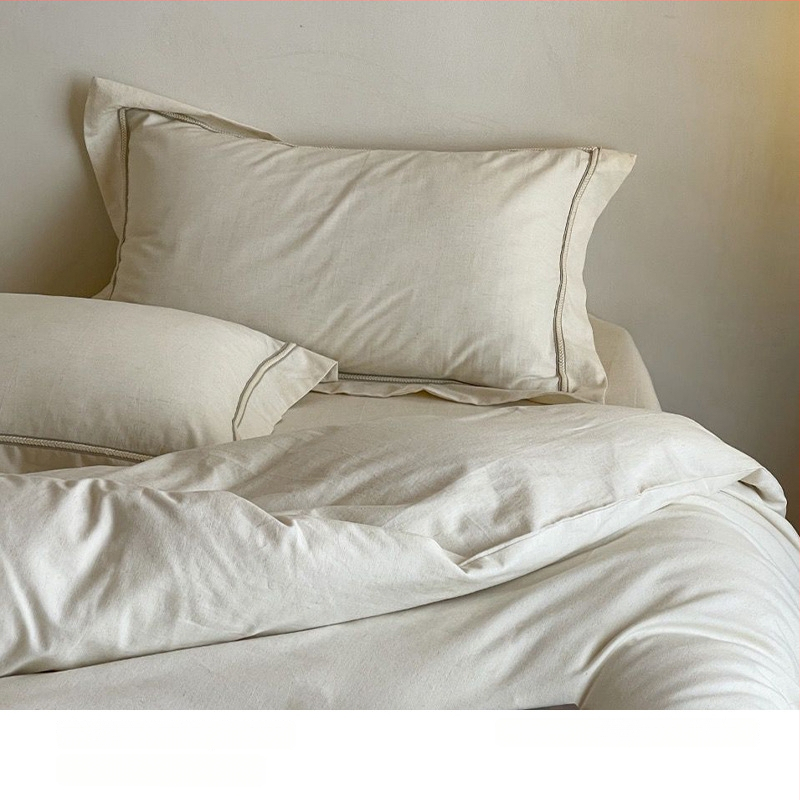 Neljaosaline voodipesu komplekt, Wabi-Sabi tekstuur, taimed ja lilled muster, hotellistiilis disain, logotüübi trükkimine saadaval