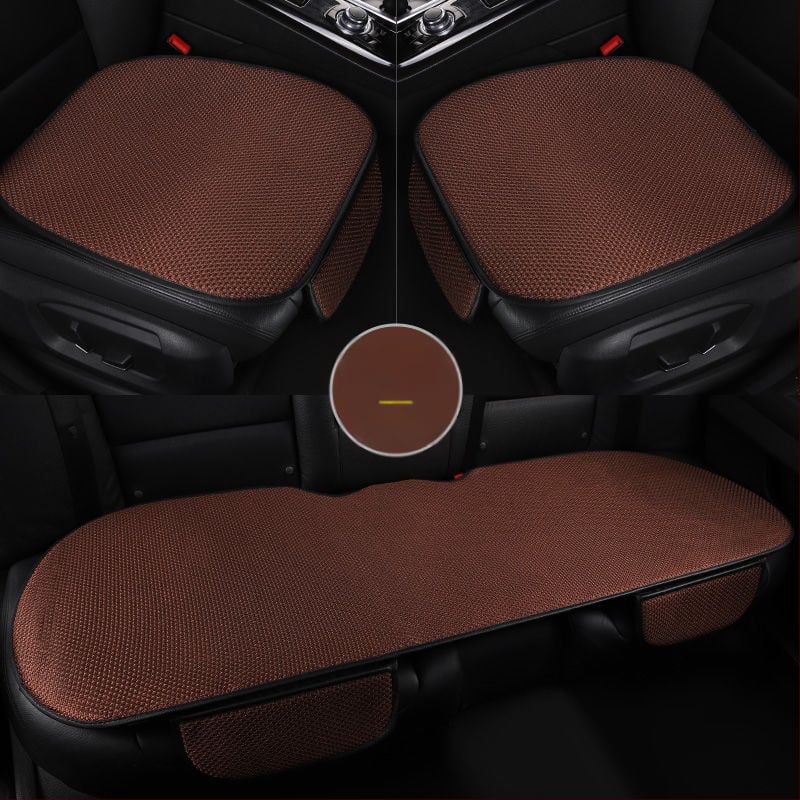 Автомобилна седалкова възглавница с охлаждащ Ice Silk мат, универсална за четири сезона и покритие за задната седалка. Марка: Hushi shangpin. Материал: Ice silk; произход: Хебей; спецификация: General.