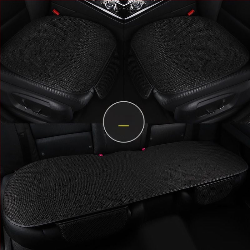 Автомобилна седалкова възглавница с охлаждащ Ice Silk мат, универсална за четири сезона и покритие за задната седалка. Марка: Hushi shangpin. Материал: Ice silk; произход: Хебей; спецификация: General.