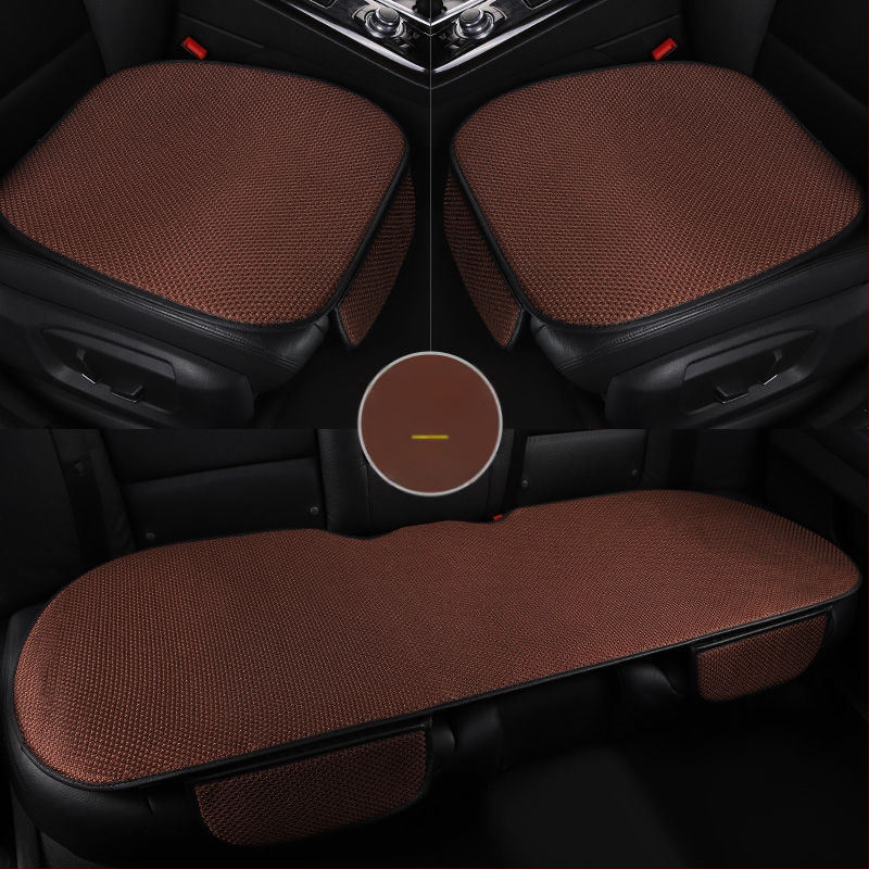 Автомобилна седалкова възглавница с охлаждащ Ice Silk мат, универсална за четири сезона и покритие за задната седалка. Марка: Hushi shangpin. Материал: Ice silk; произход: Хебей; спецификация: General.