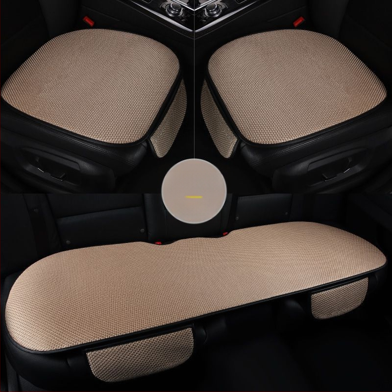 Автомобилна седалкова възглавница с охлаждащ Ice Silk мат, универсална за четири сезона и покритие за задната седалка. Марка: Hushi shangpin. Материал: Ice silk; произход: Хебей; спецификация: General.