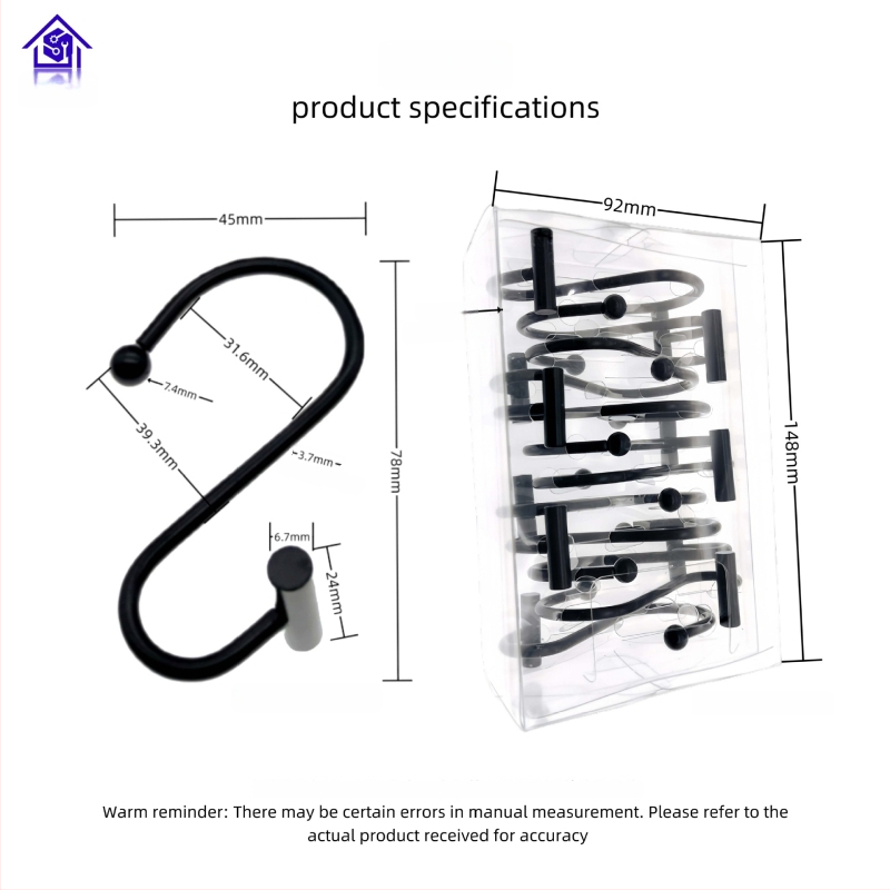Metāla aizkaru karabīne, cilindriskā T- un S-formas dizains, mūsdienīgs minimālisma stils, fu'luo