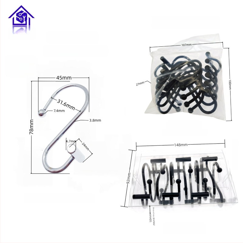 Metāla aizkaru karabīne, cilindriskā T- un S-formas dizains, mūsdienīgs minimālisma stils, fu'luo