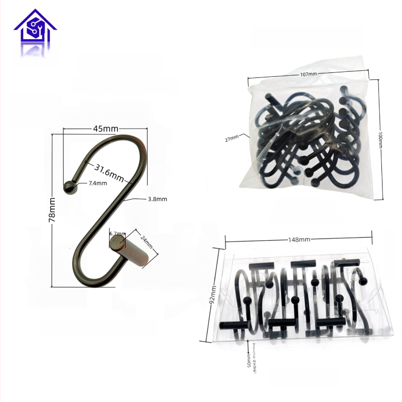 Metāla aizkaru karabīne, cilindriskā T- un S-formas dizains, mūsdienīgs minimālisma stils, fu'luo