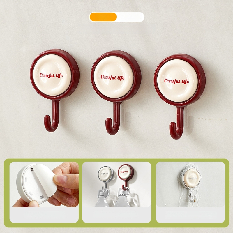 Κρεμάστρα πόρτας με ισχυρή κόλλα, χωρίς διάτρηση, για κουζίνα και μπάνιο, μονός γάντζος, πλαστικό κατάλληλο για τρόφιμα, μέγιστο φορτίο 2 kg