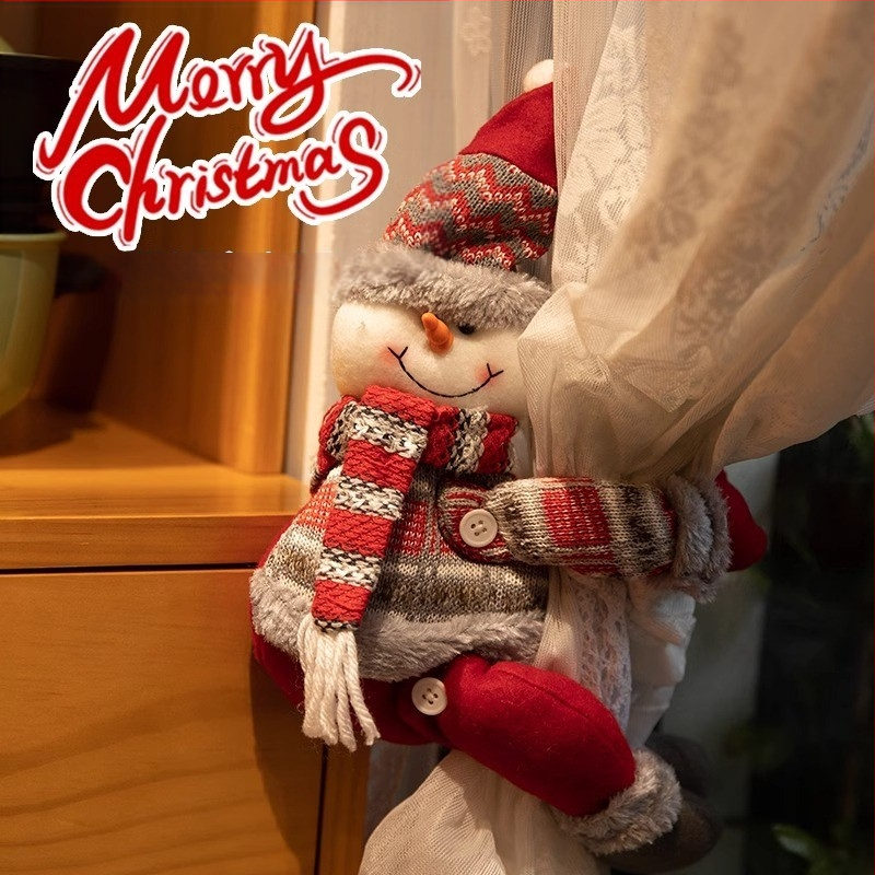 Bangfa Ziemassvētku multenes aizkaru siksnas – audums, pāris sprādzes, guļamistabai un viesistabai