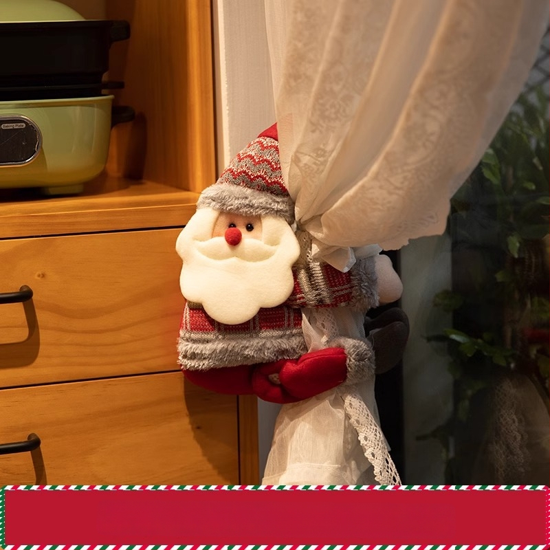 Bangfa Ziemassvētku multenes aizkaru siksnas – audums, pāris sprādzes, guļamistabai un viesistabai