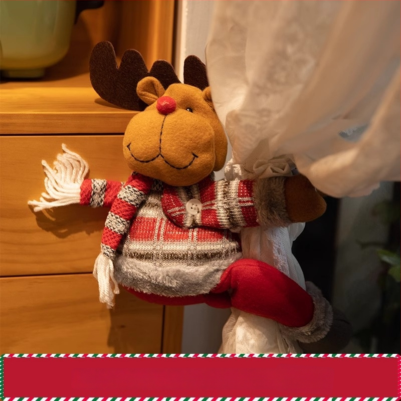 Bangfa Ziemassvētku multenes aizkaru siksnas – audums, pāris sprādzes, guļamistabai un viesistabai