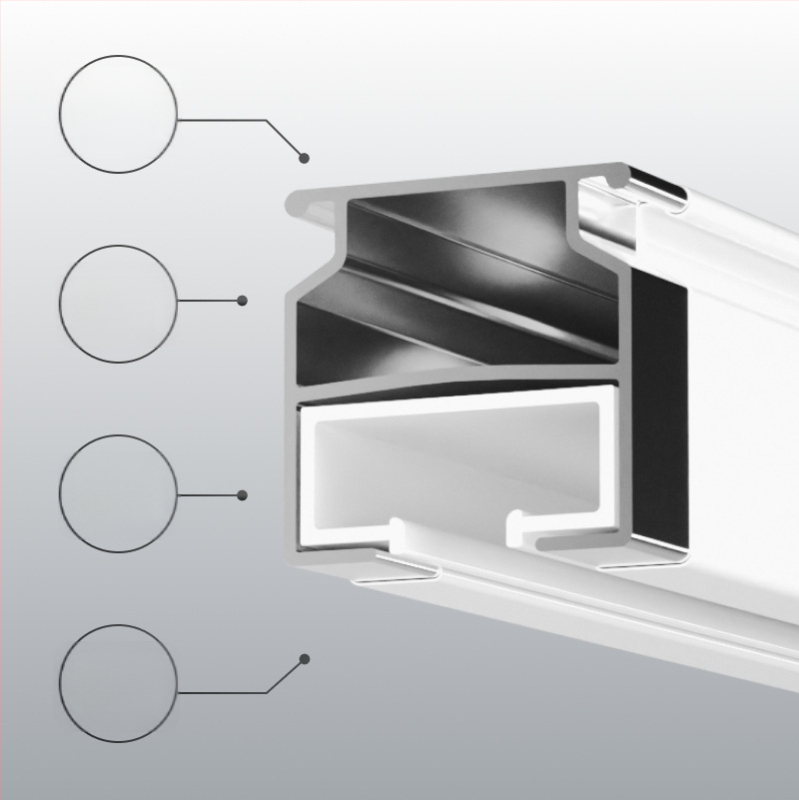 Aizkaru furnitūra — alumīnija sakausējums — piemērots karājamu aizkaru piekāršanai — zīmols Shenzhou Yuye — moderns un minimālisks stils