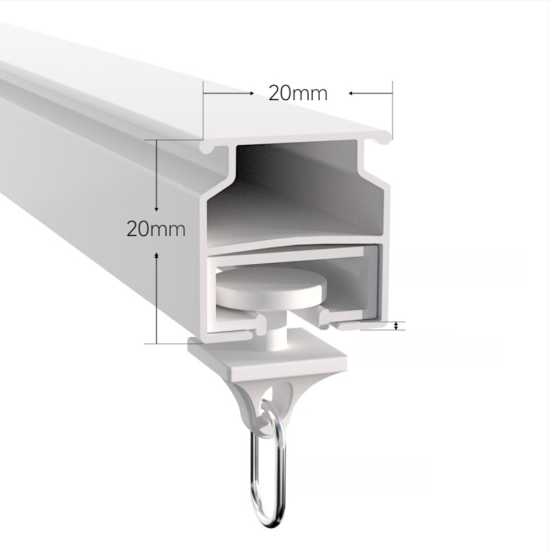 Aizkaru furnitūra — alumīnija sakausējums — piemērots karājamu aizkaru piekāršanai — zīmols Shenzhou Yuye — moderns un minimālisks stils