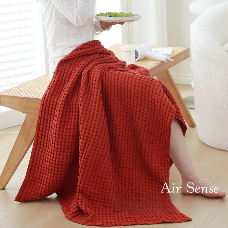 Medvilninis rankšluosčio pledas, 300–499 g, keturi sezonai universalus, šiuolaikinis minimalistinis stilius