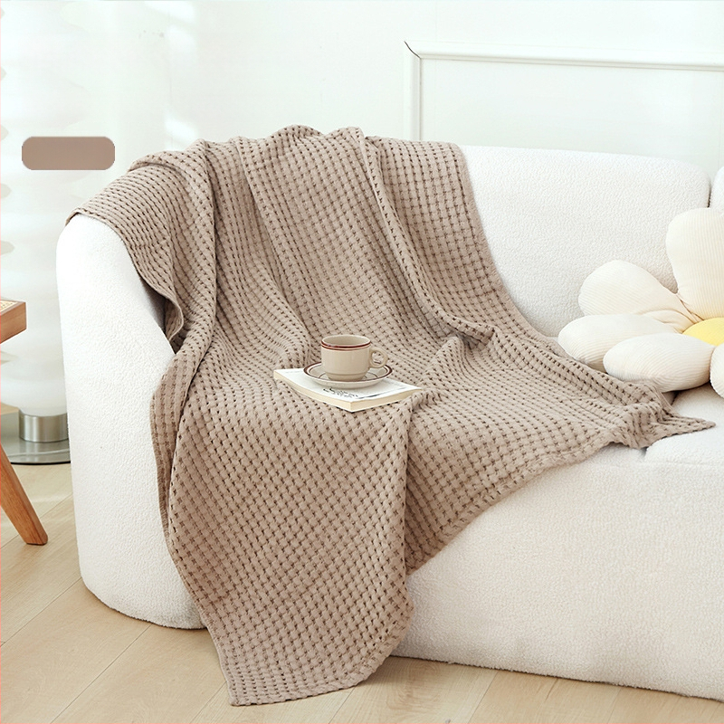 Medvilninis rankšluosčio pledas, 300–499 g, keturi sezonai universalus, šiuolaikinis minimalistinis stilius