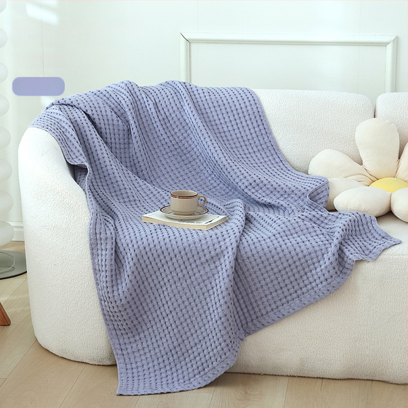 Medvilninis rankšluosčio pledas, 300–499 g, keturi sezonai universalus, šiuolaikinis minimalistinis stilius