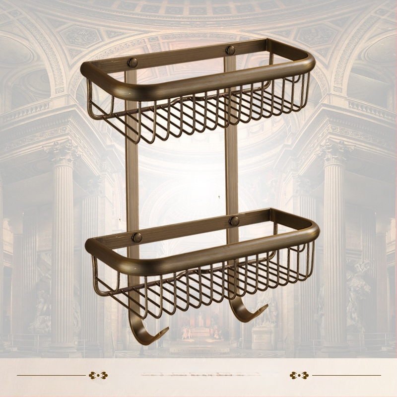 Dvieļu plaukts ar režģa grozu, antīka pārklājums, Eiropas stils, vien-slāņu/dvslāņu, Saiyue