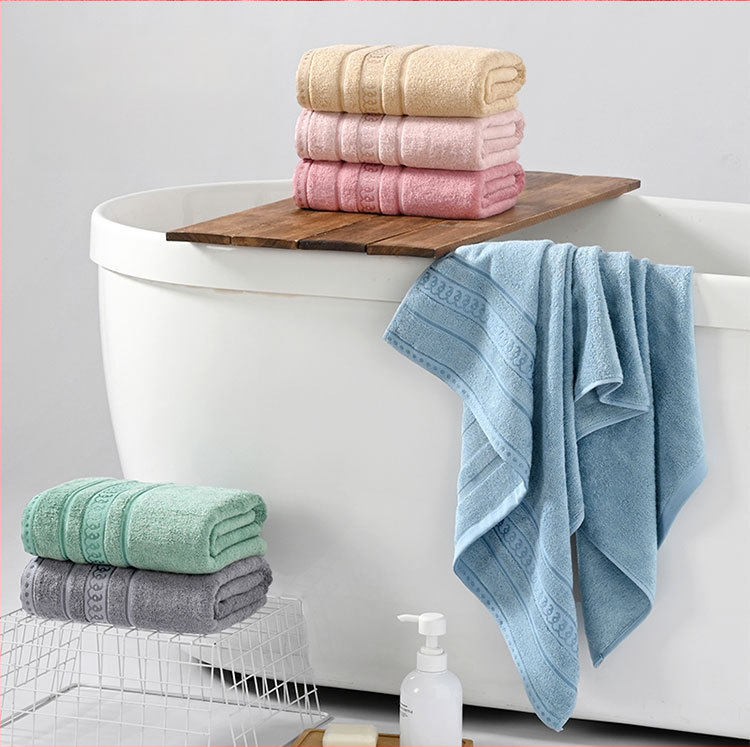 Set prosoape de baie din fibre de bambus: prosop de corp și prosop de față, gros, moale și absorbant, prietenos cu pielea, țesătură simplă, 100 g, fir 32s, personalizare disponibilă