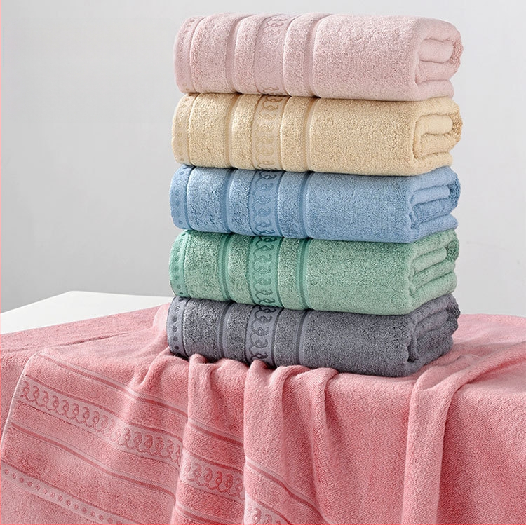 Set prosoape de baie din fibre de bambus: prosop de corp și prosop de față, gros, moale și absorbant, prietenos cu pielea, țesătură simplă, 100 g, fir 32s, personalizare disponibilă