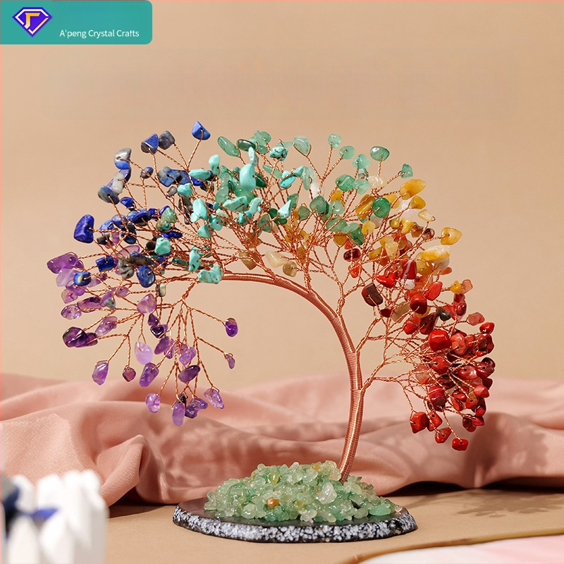 Ametisto kristalo medis, Čakrų ir Gyvenimo medis, Modernus minimalistinis stilius, Pakuotė PP maišelyje