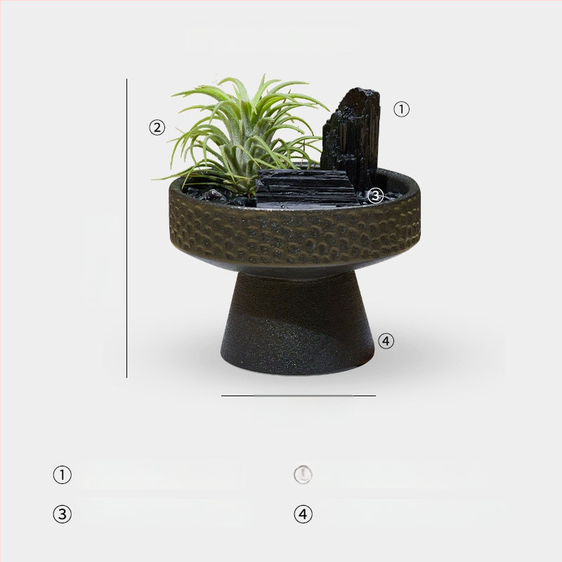 Krištolinio ananaso terariumas su oro augalu, šiuolaikiškas minimalistinis geometrinis dekoras