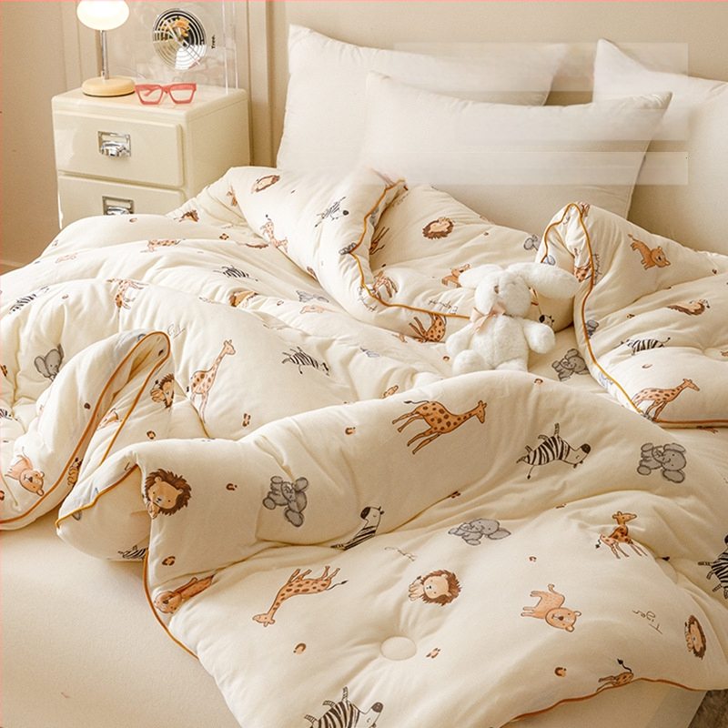 Cuvertură din fibre de soia pentru toate anotimpurile – material tricotat din bumbac, umplutură din fibre de soia, 3,5–4 kg, cusută și imprimată, pentru copii