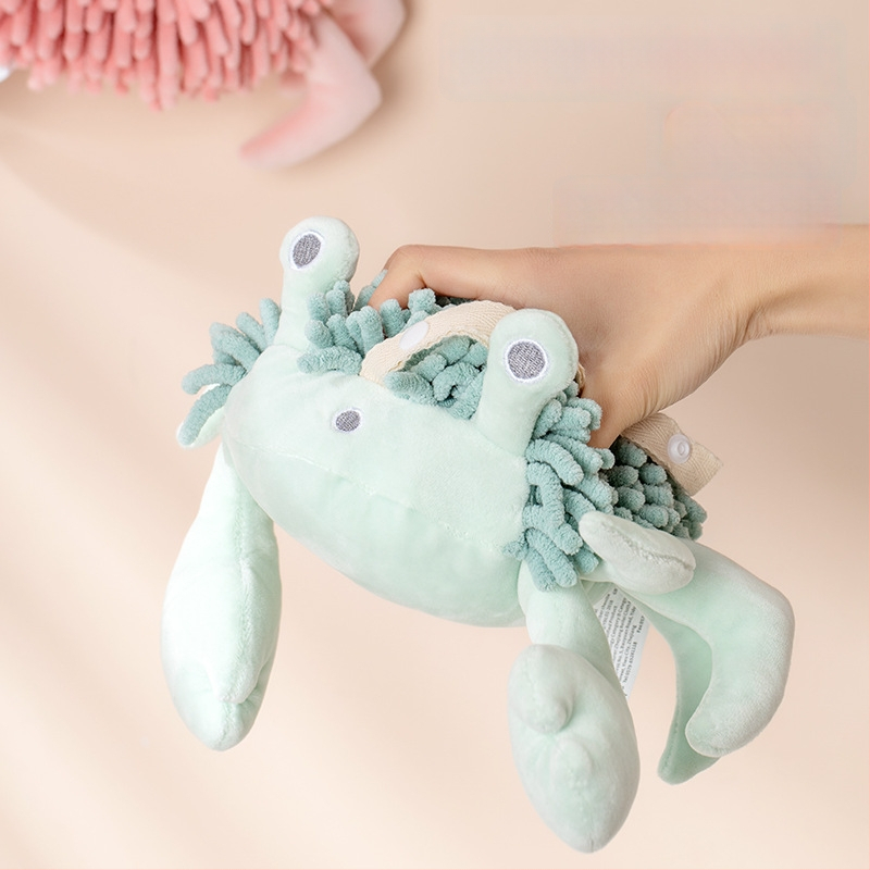 Anim Chenille krab – käterätikplüüs mänguasi, imav ja mitmekülgne loomade aksessuaar; materjal: polüesterkiud; kaal: 100–120 g; kudumine: lame kudumine; niidid: 19 lõnga