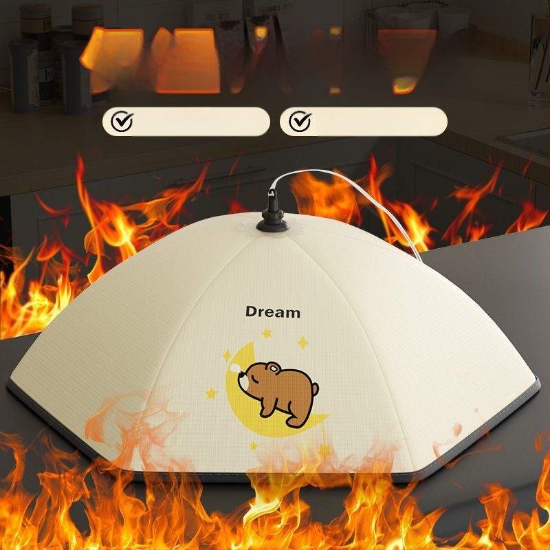 Purple Charm Workshop Sulankstomas izoliuotas maisto dangtelis – gabardinė + aliuminio folija, šiuolaikiškas stilius, daugiafunkcinis, izoliacija, dulkių apsauga