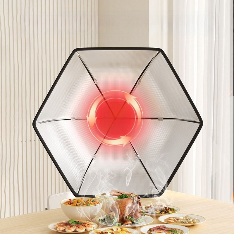 Purple Charm Workshop Sulankstomas izoliuotas maisto dangtelis – gabardinė + aliuminio folija, šiuolaikiškas stilius, daugiafunkcinis, izoliacija, dulkių apsauga