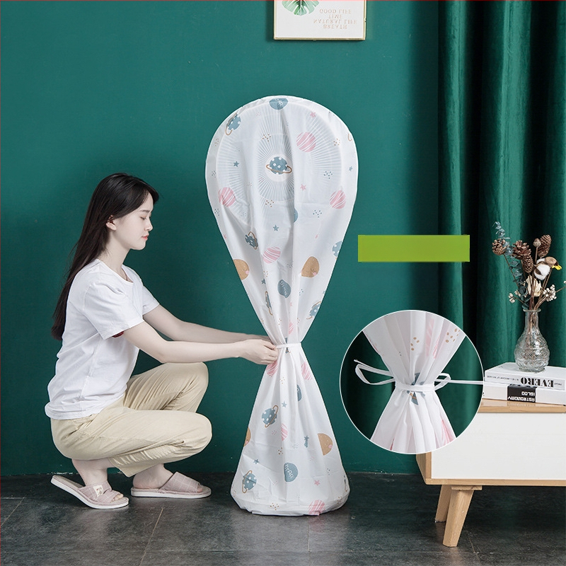 PEVA dulkių gaubtas ventiliatoriui, 3D dizainas, atsparus vandeniui, užtrauktukas, skirtas grindiniam ventiliatoriui