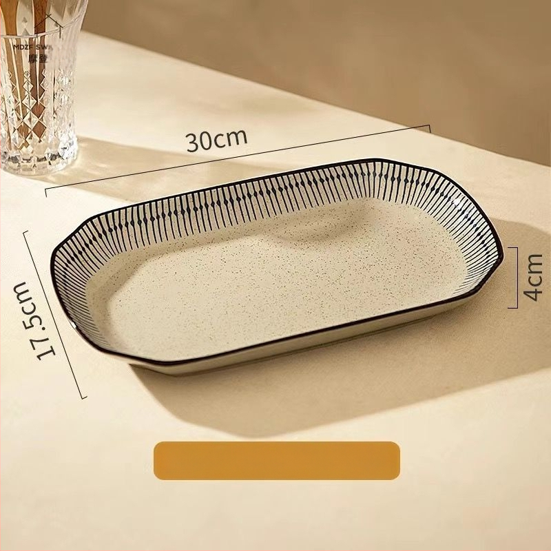 Keraminių dubenėlių komplektas su dryžiais, apvalios formos, šiuolaikinio minimalistinio stiliaus, tinkama mikrobangų krosnelei