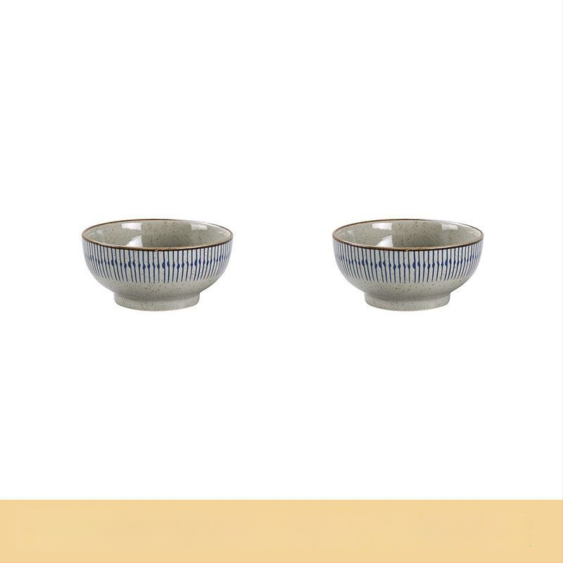 Keraminių dubenėlių komplektas su dryžiais, apvalios formos, šiuolaikinio minimalistinio stiliaus, tinkama mikrobangų krosnelei