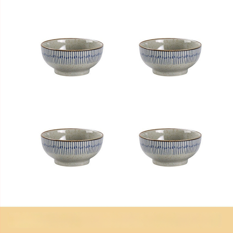 Keraminių dubenėlių komplektas su dryžiais, apvalios formos, šiuolaikinio minimalistinio stiliaus, tinkama mikrobangų krosnelei