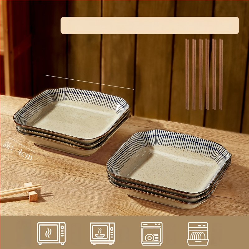 Keraminių dubenėlių komplektas su dryžiais, apvalios formos, šiuolaikinio minimalistinio stiliaus, tinkama mikrobangų krosnelei