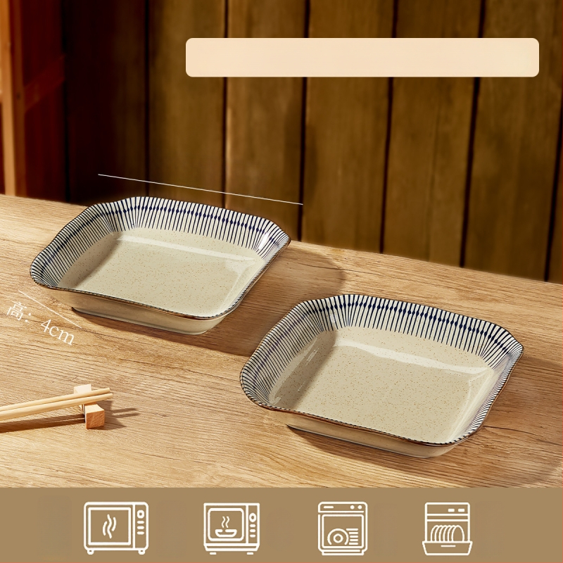 Keraminių dubenėlių komplektas su dryžiais, apvalios formos, šiuolaikinio minimalistinio stiliaus, tinkama mikrobangų krosnelei