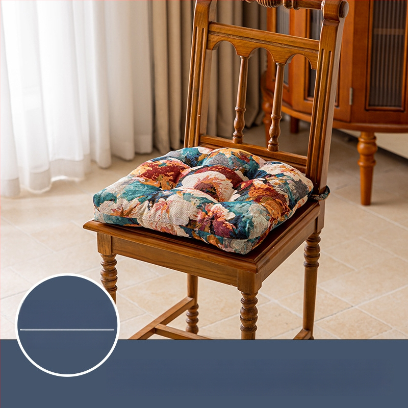 Perna pentru scaunul de dining, din poliester, umplutură PP bumbac, model floral, stil pastoral