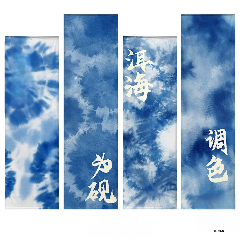 Tapetų kilimėlis ikimokyklinei įstaigai etniniu tie-dye stiliumi, pagrindinis audinys: 100% medvilnė