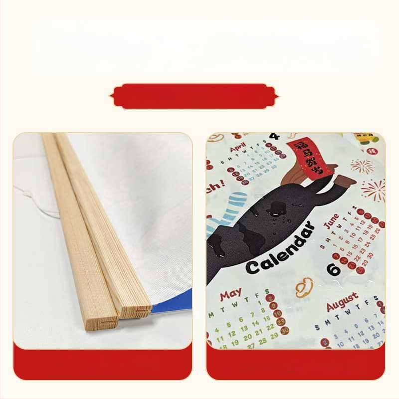 Tapetų kalendoriaus sieninis paveikslas: šiuolaikinis minimalistinis stilius, animacinių piešinių motyvas, tinkamas svetainei, miegamajam, lauke