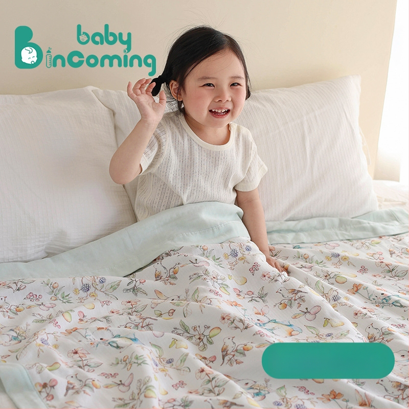 Kūdikio pledas iš bambukų pluošto, keturių sluoksnių, kvėpuojantis ir prakaitą sugeriantis, skirta naujagimiams vasarą