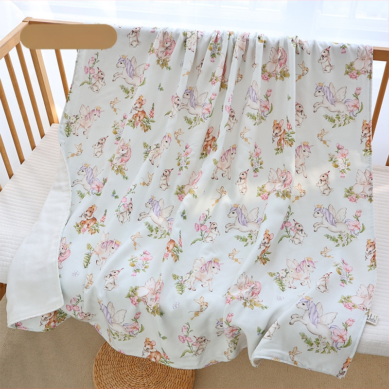 Kūdikio pledas iš bambukų pluošto, keturių sluoksnių, kvėpuojantis ir prakaitą sugeriantis, skirta naujagimiams vasarą