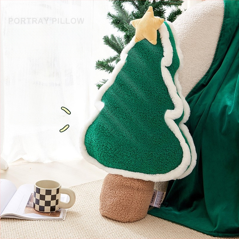 Perne decorative pentru canapea cu husă din pluș, nucleu interior și umplutură PP bumbac, model festiv, stil desen animat