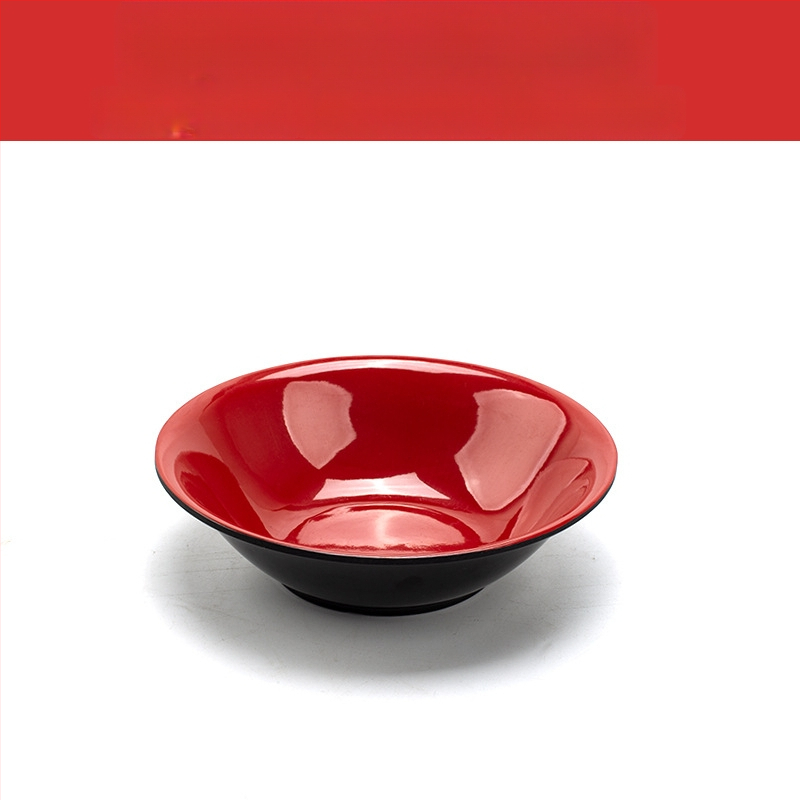 Melamininių dubenėlių rinkinys su šaukšteliu — nereguliarios formos, glazūruotas paviršius, vientisas raštas, logotipo spauda