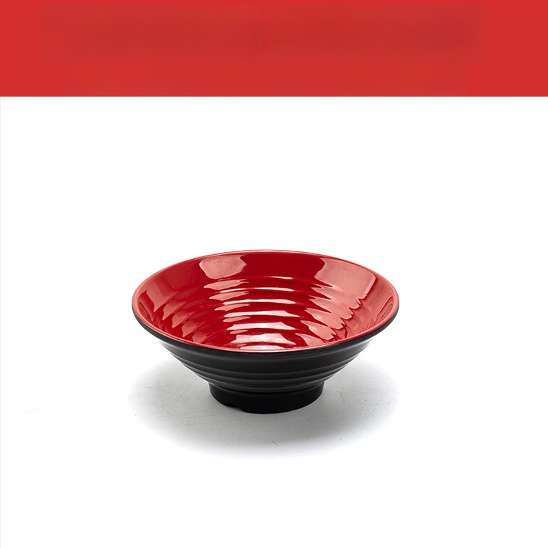 Melamininių dubenėlių rinkinys su šaukšteliu — nereguliarios formos, glazūruotas paviršius, vientisas raštas, logotipo spauda