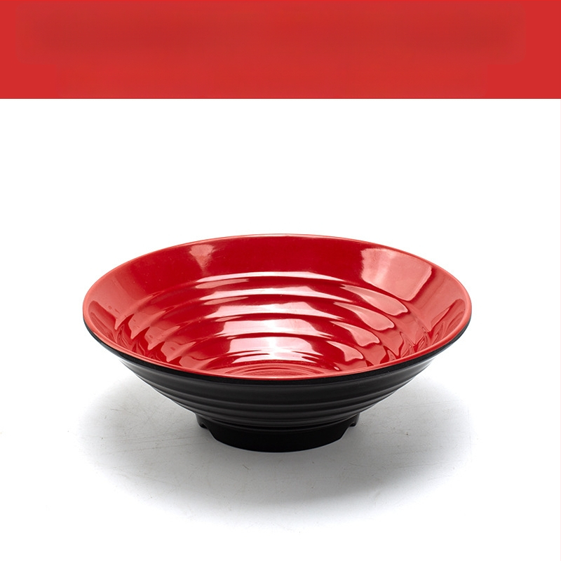 Melamininių dubenėlių rinkinys su šaukšteliu — nereguliarios formos, glazūruotas paviršius, vientisas raštas, logotipo spauda