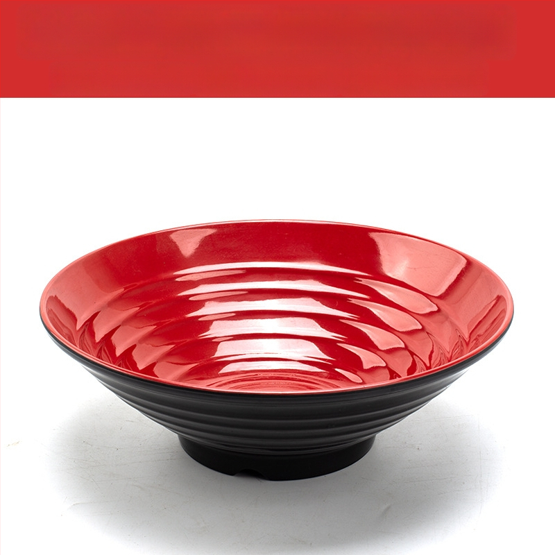 Melamininių dubenėlių rinkinys su šaukšteliu — nereguliarios formos, glazūruotas paviršius, vientisas raštas, logotipo spauda