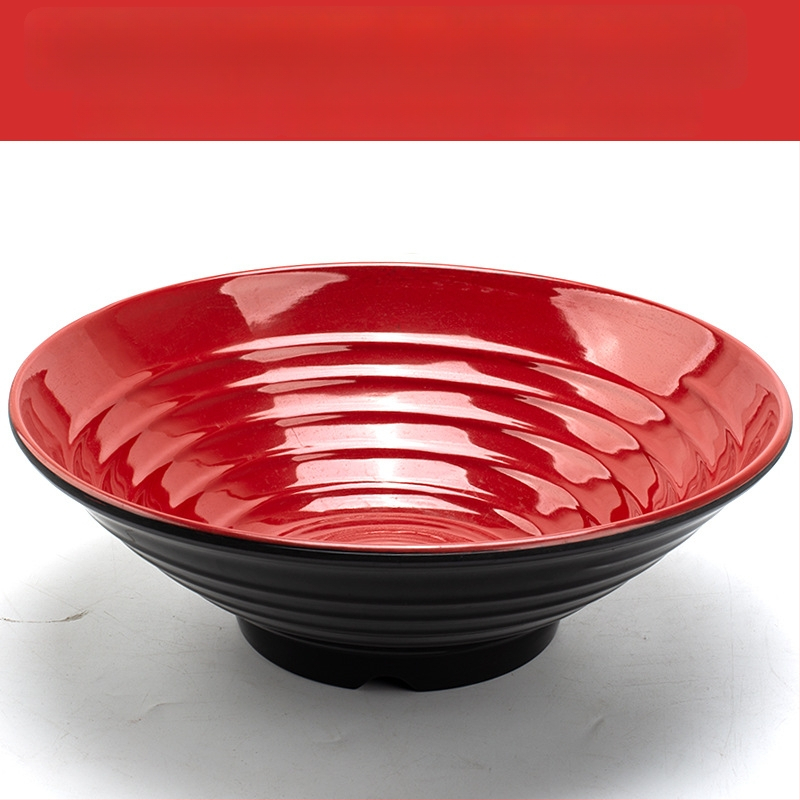 Melamininių dubenėlių rinkinys su šaukšteliu — nereguliarios formos, glazūruotas paviršius, vientisas raštas, logotipo spauda