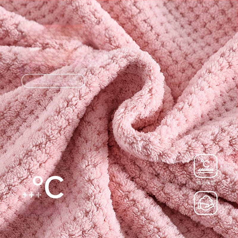 Prosop de baie cu glugă, în stil halat, fleece coral, 100% poliester, 450 g, potrivit toamnei, unisex adulți