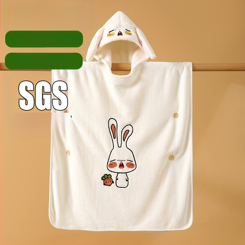 Jade Baby Koralli Veluur Kapuutsiga Käterät Lastele – Kandmiseks Kiiresti Kuivatav Mantlid koos Trušu Kõrvadega, 150D, 300–400 g, Kohandatav